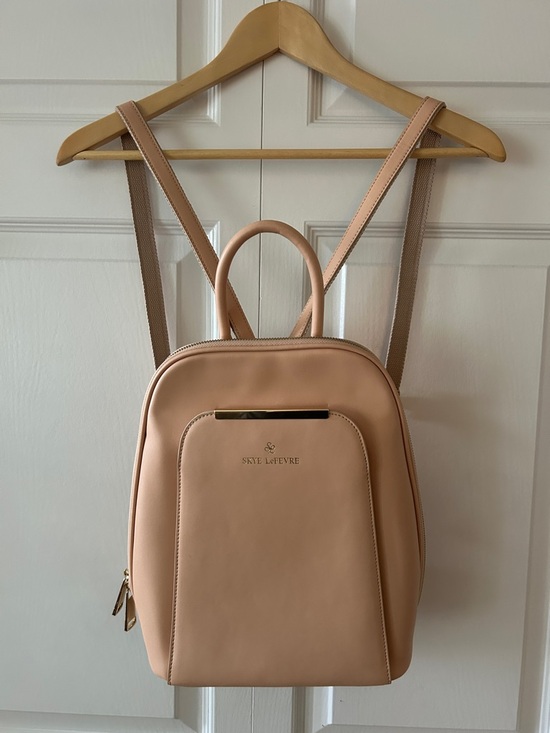 Handbags - Skye LeFevre Blush Pink Backpack with Gold Accents